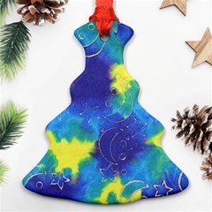 Mulberry Paper Gift Moon Star Christmas Tree Ornament (two Sides) by Mariart