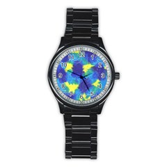 Mulberry Paper Gift Moon Star Stainless Steel Round Watch by Mariart