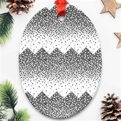 Original Plaid Chevron Wave Ornament (oval)