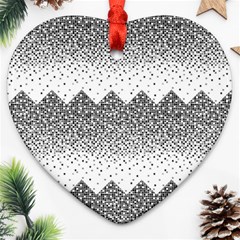 Original Plaid Chevron Wave Heart Ornament (two Sides) by Mariart