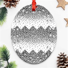 Original Plaid Chevron Wave Ornament (oval Filigree) by Mariart