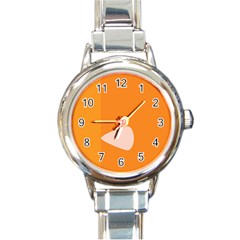 Screen Shot Circle Animations Orange White Line Color Round Italian Charm Watch by Mariart