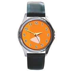 Screen Shot Circle Animations Orange White Line Color Round Metal Watch by Mariart