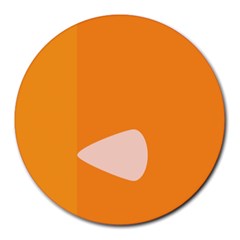 Screen Shot Circle Animations Orange White Line Color Round Mousepads by Mariart