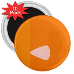 Screen Shot Circle Animations Orange White Line Color 3  Magnets (10 Pack)  by Mariart