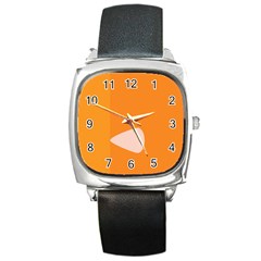 Screen Shot Circle Animations Orange White Line Color Square Metal Watch by Mariart