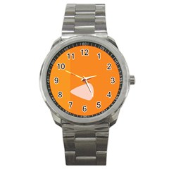 Screen Shot Circle Animations Orange White Line Color Sport Metal Watch by Mariart