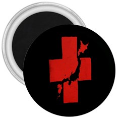 Sign Health Red Black 3  Magnets by Mariart