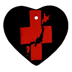 Sign Health Red Black Ornament (heart) by Mariart