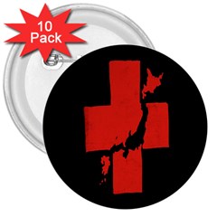 Sign Health Red Black 3  Buttons (10 Pack)  by Mariart