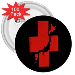 Sign Health Red Black 3  Buttons (100 Pack)  by Mariart