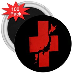 Sign Health Red Black 3  Magnets (100 Pack) by Mariart