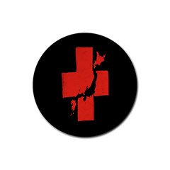 Sign Health Red Black Rubber Coaster (round) 