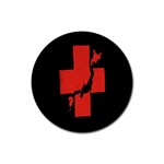 Sign Health Red Black Rubber Coaster (Round)  Front