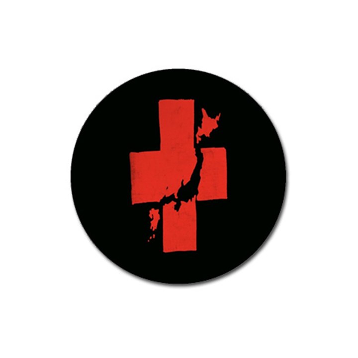 Sign Health Red Black Magnet 3  (Round)