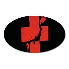 Sign Health Red Black Oval Magnet by Mariart