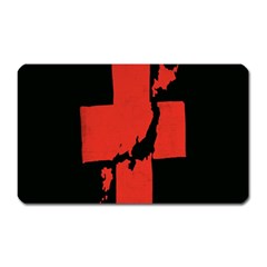 Sign Health Red Black Magnet (rectangular) by Mariart