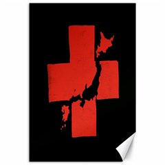 Sign Health Red Black Canvas 24  X 36  by Mariart