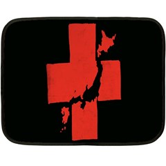 Sign Health Red Black Fleece Blanket (mini) by Mariart