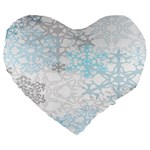 Sign Flower Floral Transparent Large 19  Premium Flano Heart Shape Cushions Front