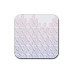 Seamless Horizontal Modern Stylish Repeating Geometric Shapes Rose Quartz Rubber Coaster (Square)  Front