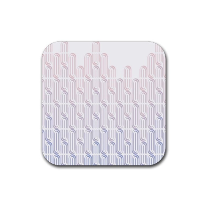 Seamless Horizontal Modern Stylish Repeating Geometric Shapes Rose Quartz Rubber Coaster (Square) 