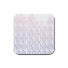 Seamless Horizontal Modern Stylish Repeating Geometric Shapes Rose Quartz Rubber Square Coaster (4 Pack)  by Mariart