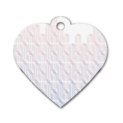 Seamless Horizontal Modern Stylish Repeating Geometric Shapes Rose Quartz Dog Tag Heart (one Side) by Mariart