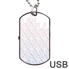 Seamless Horizontal Modern Stylish Repeating Geometric Shapes Rose Quartz Dog Tag Usb Flash (two Sides) by Mariart