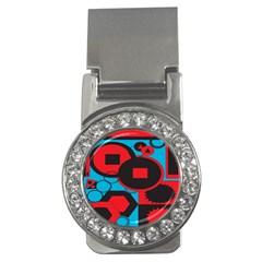 Stancilm Circle Round Plaid Triangle Red Blue Black Money Clips (cz)  by Mariart