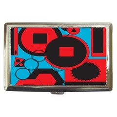 Stancilm Circle Round Plaid Triangle Red Blue Black Cigarette Money Cases by Mariart