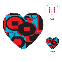 Stancilm Circle Round Plaid Triangle Red Blue Black Playing Cards (heart)  by Mariart