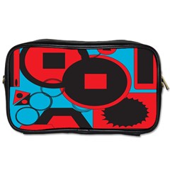 Stancilm Circle Round Plaid Triangle Red Blue Black Toiletries Bags by Mariart