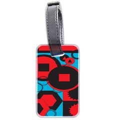 Stancilm Circle Round Plaid Triangle Red Blue Black Luggage Tags (two Sides) by Mariart