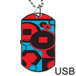 Stancilm Circle Round Plaid Triangle Red Blue Black Dog Tag USB Flash (One Side) Front