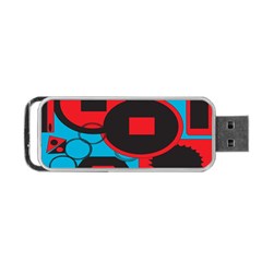 Stancilm Circle Round Plaid Triangle Red Blue Black Portable Usb Flash (one Side) by Mariart