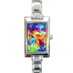 Triangles Space Rainbow Color Rectangle Italian Charm Watch