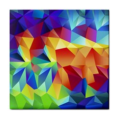 Triangles Space Rainbow Color Tile Coasters by Mariart