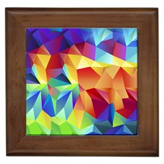 Triangles Space Rainbow Color Framed Tiles by Mariart