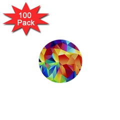 Triangles Space Rainbow Color 1  Mini Buttons (100 Pack)  by Mariart