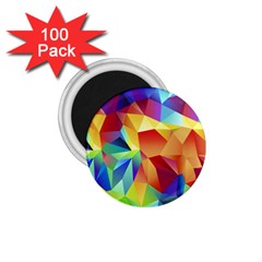 Triangles Space Rainbow Color 1 75  Magnets (100 Pack)  by Mariart