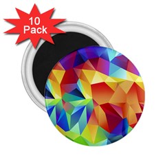 Triangles Space Rainbow Color 2 25  Magnets (10 Pack)  by Mariart