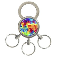 Triangles Space Rainbow Color 3-ring Key Chains by Mariart