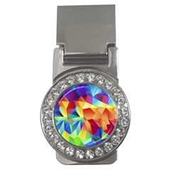 Triangles Space Rainbow Color Money Clips (cz)  by Mariart