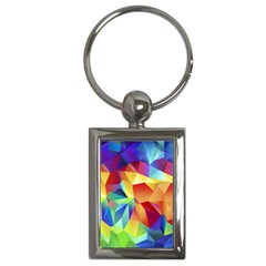 Triangles Space Rainbow Color Key Chains (rectangle)  by Mariart