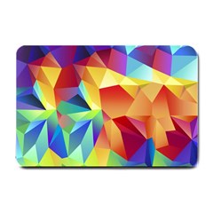 Triangles Space Rainbow Color Small Doormat  by Mariart