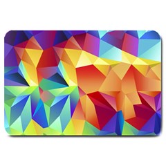 Triangles Space Rainbow Color Large Doormat  by Mariart