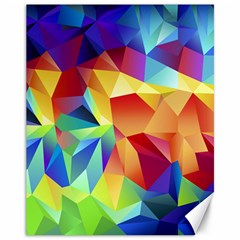 Triangles Space Rainbow Color Canvas 11  X 14   by Mariart