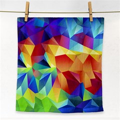 Triangles Space Rainbow Color Face Towel by Mariart