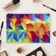 Triangles Space Rainbow Color Cosmetic Bag (large)  by Mariart